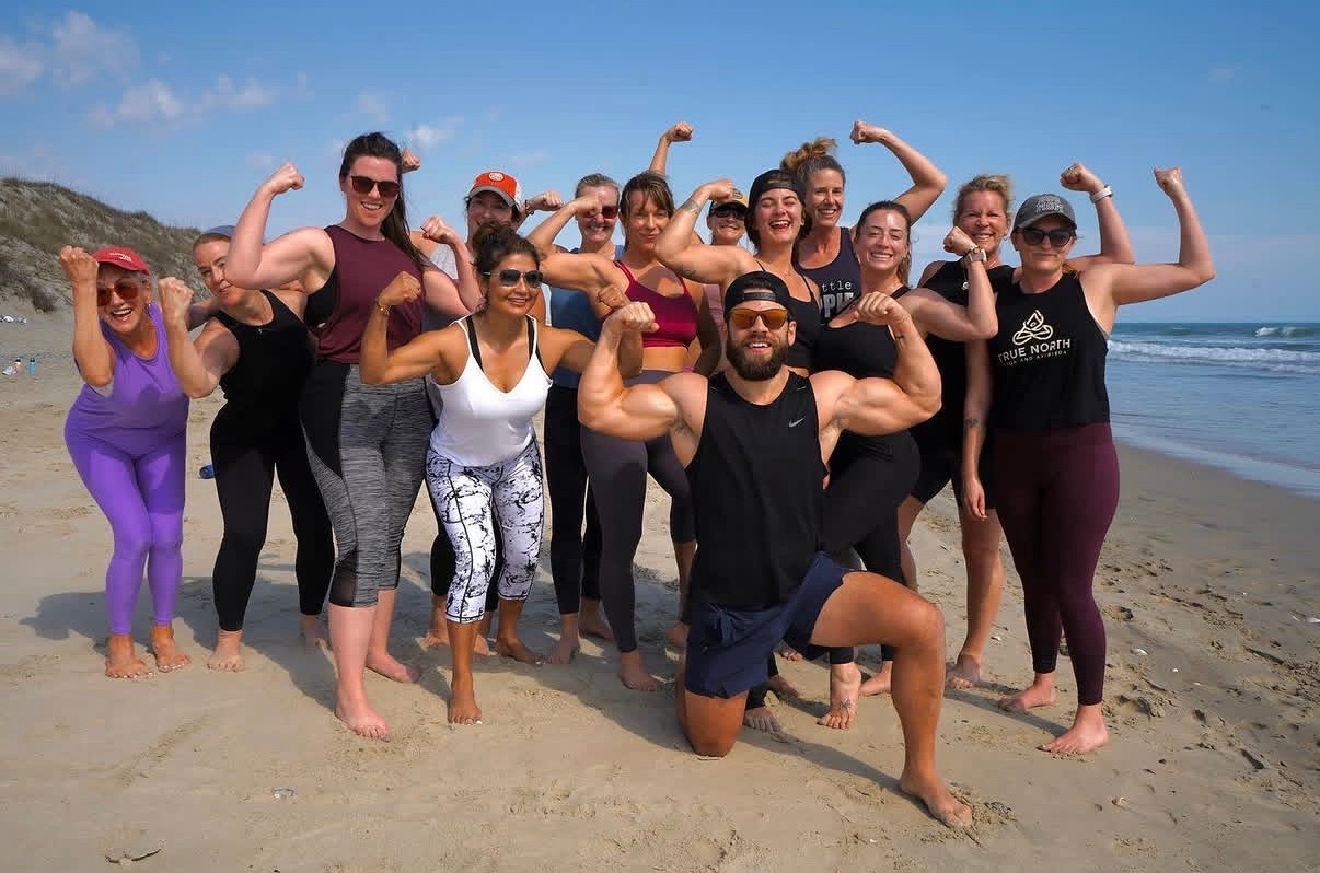 True North retreat group on the beach, Outer Banks